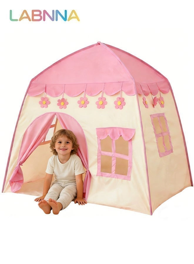 LABNNA Kids Fun Playhouse Portable Durable Pop up Tent with Windows for Indoor and Outdoor, Easy to Set Up and Fold, Plenty of Room to Play, Suitable for Family Vacation on Beach, Garden and Camping, 130*100*130cm - Image 1